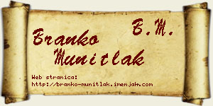 Branko Munitlak vizit kartica